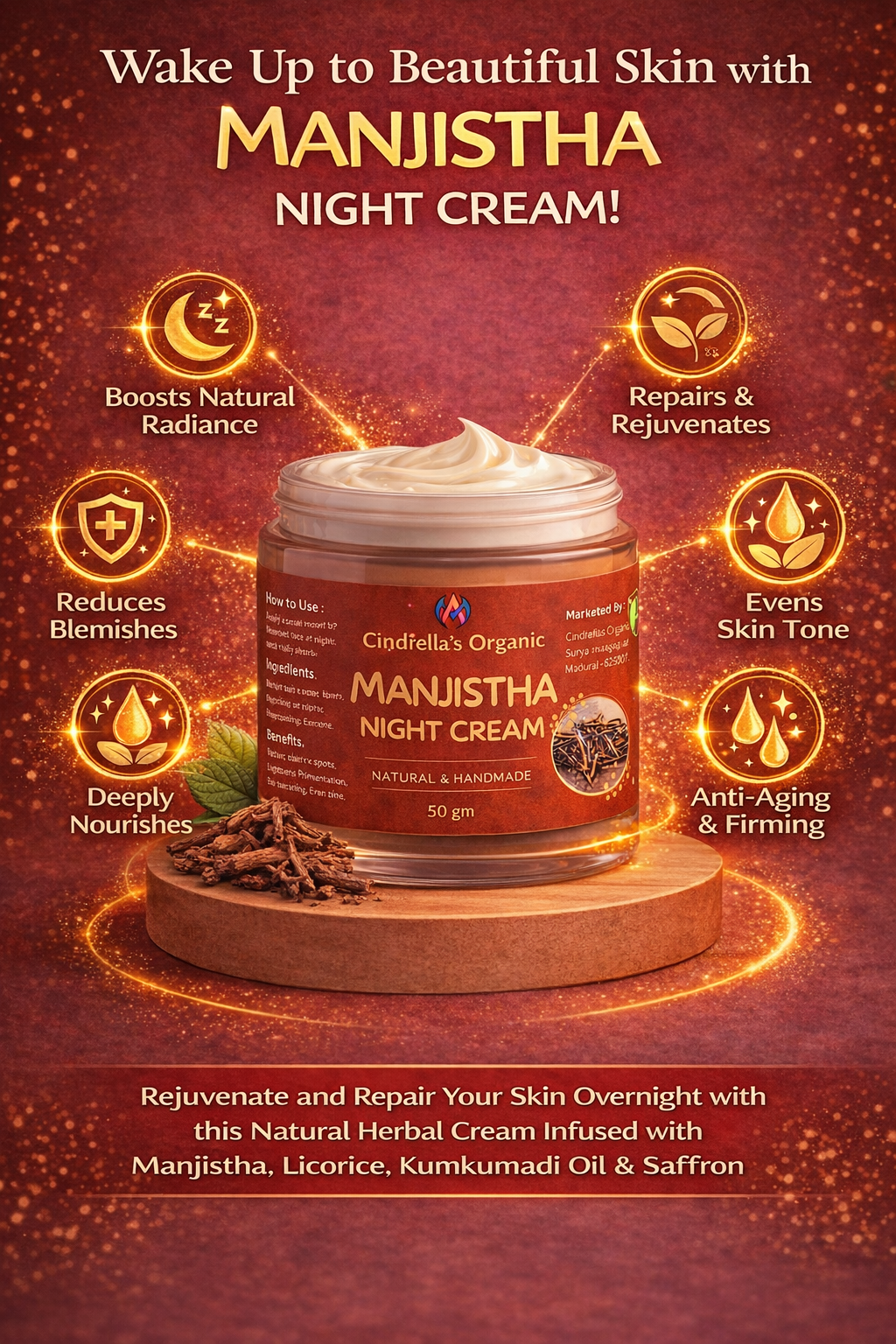 Manjistha Night Cream - 50gm - Image 2