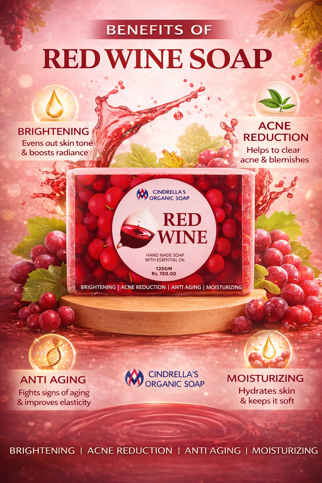 Red Wine Soap - 125gm - Image 2