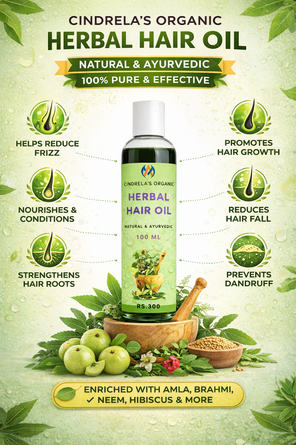 Herbal Hair Oil (21herbs) - 100ml - Image 2