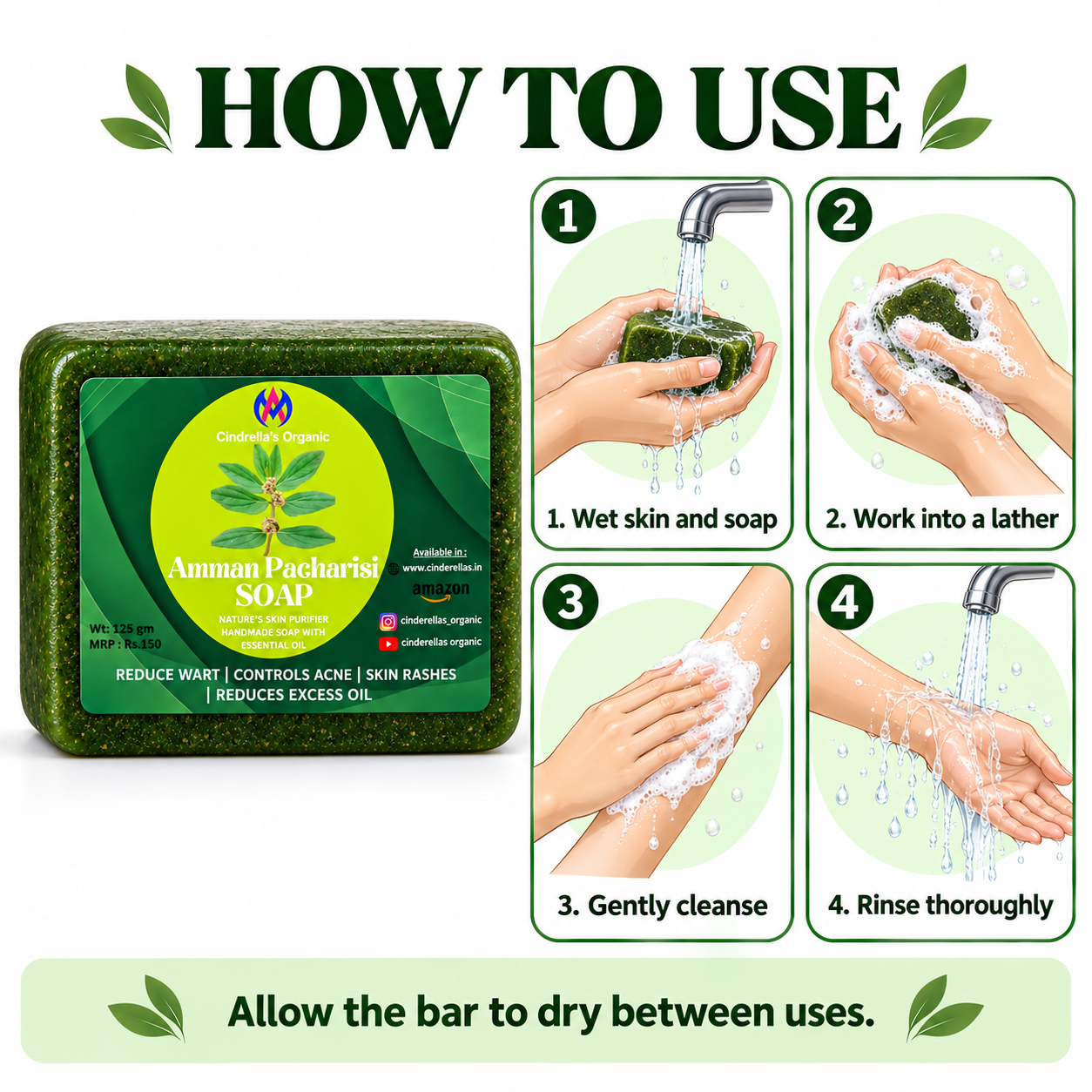 Ammanpacisi soap - 125 gm - Image 3